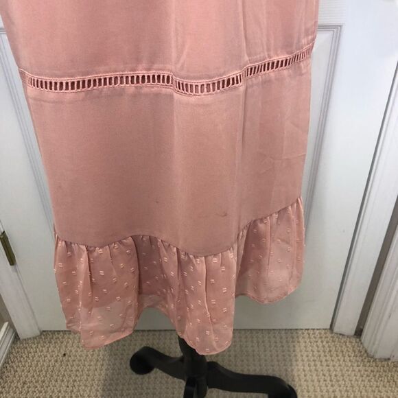 Who What Wear pink ruffle cap sleeve midi dress size large - Picture 3 of 10